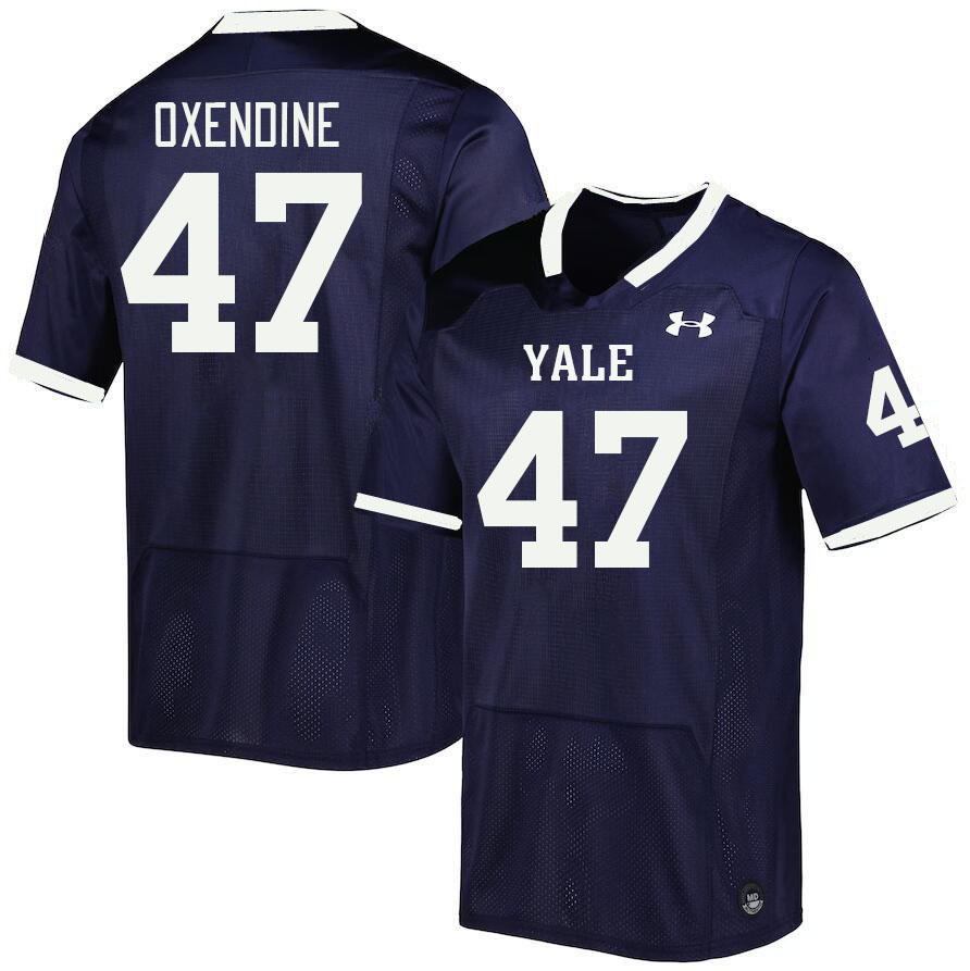 Men-Youth #47 Raleigh Oxendine Yale Bulldogs 2023 College Football Jerseys Stitched-Blue